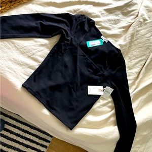 Good American Black Square Neck top